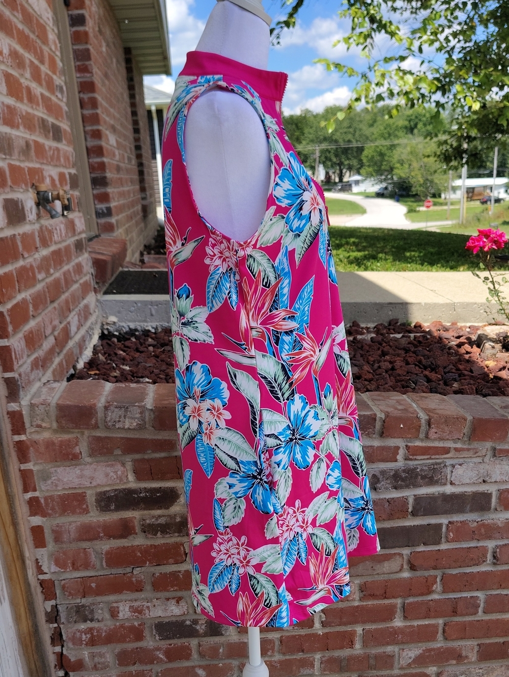 Tommy Bahama Golf Floral Sleeveless Liquid Knit Mini Dress Size M Pockets Sporty - Picture 4 of 12